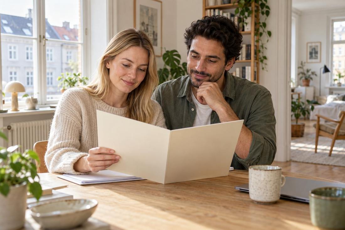 A couple preparing their certificate for use abroad